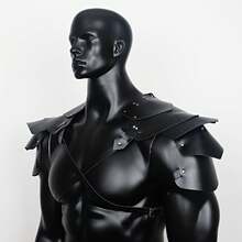 1pc Medieval Warrior Chest Harness, Adjustable PU Leather Shoulder Armor With Waist Belt, Suitable For Halloween Party - Multicolor - View 4