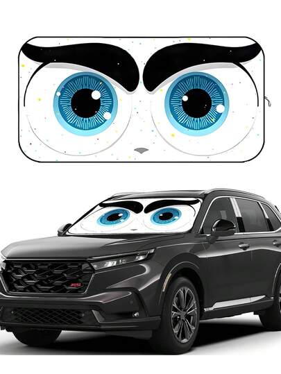 59,06" X 27,5" Parasol plegable para parabrisas de coche - Diseño innovador y divertido que proporciona la máxima protección para su vehículo, mantiene su coche fresco