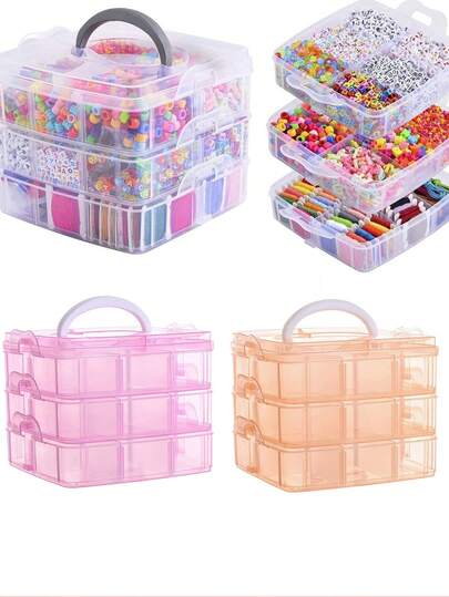 1 pieza Caja de joyería con 18 compartimentos, organizador para anillos, collares, aretes, pulseras, cuentas, accesorios, pasadores para el cabello, auriculares, relojes, arte de uñas, cosméticos, artículos de papelería, piezas pequeñas, coleccionables, medicinas, productos de cuidado personal. Extraíble, a prueba de polvo, antioxidante, caja de almacenamiento sellada portátil. Día de San Valentín, caja de joyería de arte y manualidades DIY, decoración de habitación