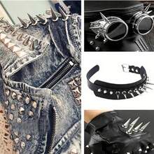 80 套尖头珠螺丝铆钉、朋克尖钉和铆钉套件、金属树尖铆钉，适用于皮革工艺和朋克风格服装配饰 DIY 工艺装饰 - 彩色 - 查看 4