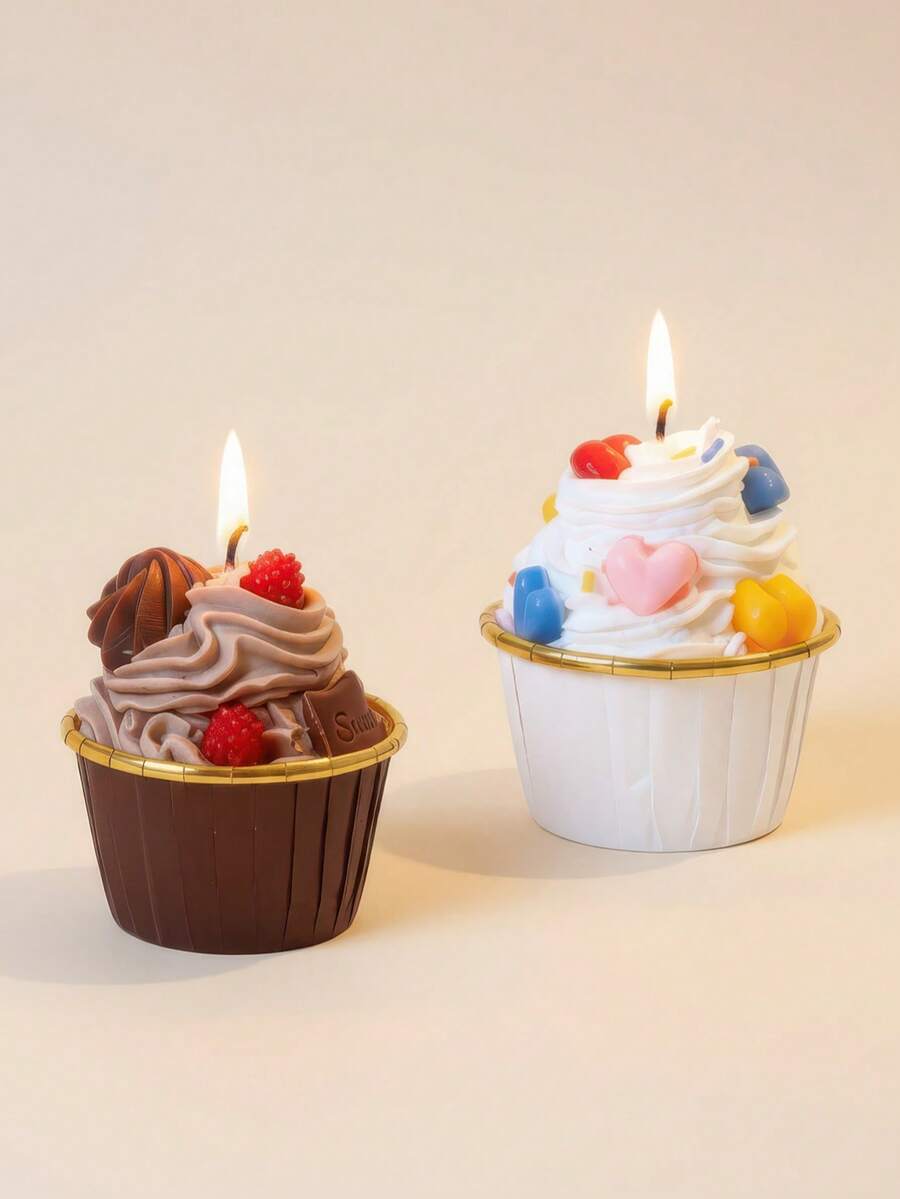 1/2/6 Nến thơm tráng miệng | Sáp đậu nành thủ công với lớp phủ chân thực | Quà tặng dễ thương cho phụ nữ, sinh nhật, đám cưới, trang trí nhà cửa