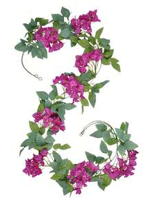 1/2 piezas Planta artificial de Buganvilla con hoja de ciruelo verde, enredadera de seda utilizada para decoración de habitación, aniversario, boda, cumpleaños, arco de pared, decoración del hogar - XLK-25 Buganvilla de hoja de rosa - Ver 11