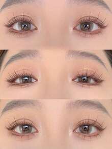 120 件黑色向日葵无胶假睫毛，透明自然分段自粘 C 型卷睫毛 - C - 查看 7