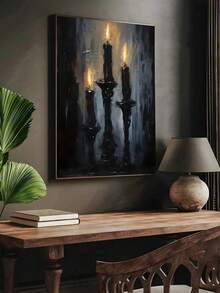 1 pieza Pintura de arte de pared de vela de Halloween vintage, estilo gótico y academia oscura, impresiones fantasiosas góticas y de academia oscura de terror, decoración de otoño y Halloween para dormitorio, sala de estar, oficina, comedor, cocina, sala de estudio, pasillo, dormitorio, baño, regalo ideal para amigos, arte de pared, decoración del hogar, decoración de habitación, arte de pared en lienzo, pósteres, sin marco