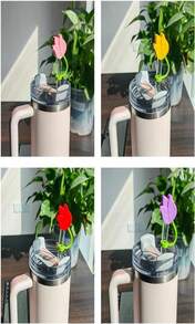 HOMDSG 4 Pack Silicone Cowboy Hat Straw Covers Cap Compatible With Stanley Cup 30 40 Oz, Cute Funny Tumbler Straw Topper Accessories For Man &Amp; Woman Christmas Gift - MàuD - Xem 4