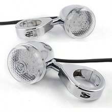 Abrazadera de horquilla de 41 mm de color mbar transparente chapado en cromo, compatible con - Frente + Cromo-Transparente-Ámbar - Ver 3