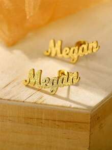 1 par de pendientes personalizados con letras mate, pendientes con nombre personalizado, regalo para la mejor amiga - Multicolor - Ver 3