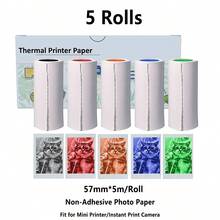 5 Rolls Mini Thermal Printer Sticker Paper,Photo Printer Thermal Paper Rolls Instant Camera Refill Paper, Mini Printer Sticker Paper 57 X 25mm,For Mini Sticker Receipt Printer Portable Pocket Printer Back To School - Thermal Paper Rolls - View 15