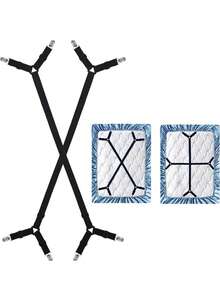 2 piezas Sujetadores elásticos ajustables para sábanas, Sujetadores de sábanas de uso pesado para colchón, ropa de cama, tienda de campaña, uso doméstico