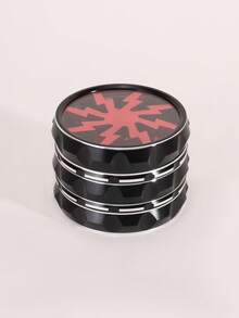 1 Metal Grinder - Four Layer Manual Crusher, Designed With Red And Purple Snowflakes, Made Of Zinc Alloy Material - Portable Smoking Tool Gift, Fashionable Smoking Tool, Metal Food Grinder.
