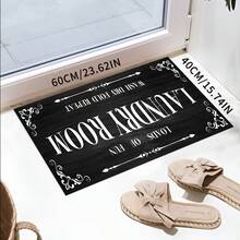 Tapis de sol de buanderie noir simple et confortable en éponge. Tapis de sol de cuisine non glissant, durable et moelleux pour la cuisine, la buanderie et la salle de bain.