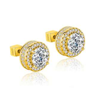 1 Pair Of S925 Sterling Silver 0.1/0.5/1 Carat Moissanite Stud Earrings, D Color VVS1 Clarity Dumbbell Earrings, For Men And Women