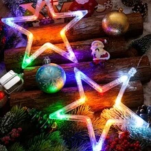 1pc Suction Cup Star String Lights, Suitable For Christmas, Wedding, Party, Holiday, Gift, Home Decor, Bedroom Decor, Party Decor, Wall Decor, Birthday Decor, Garden Decor, Festival Decor - Multicolor - View 4