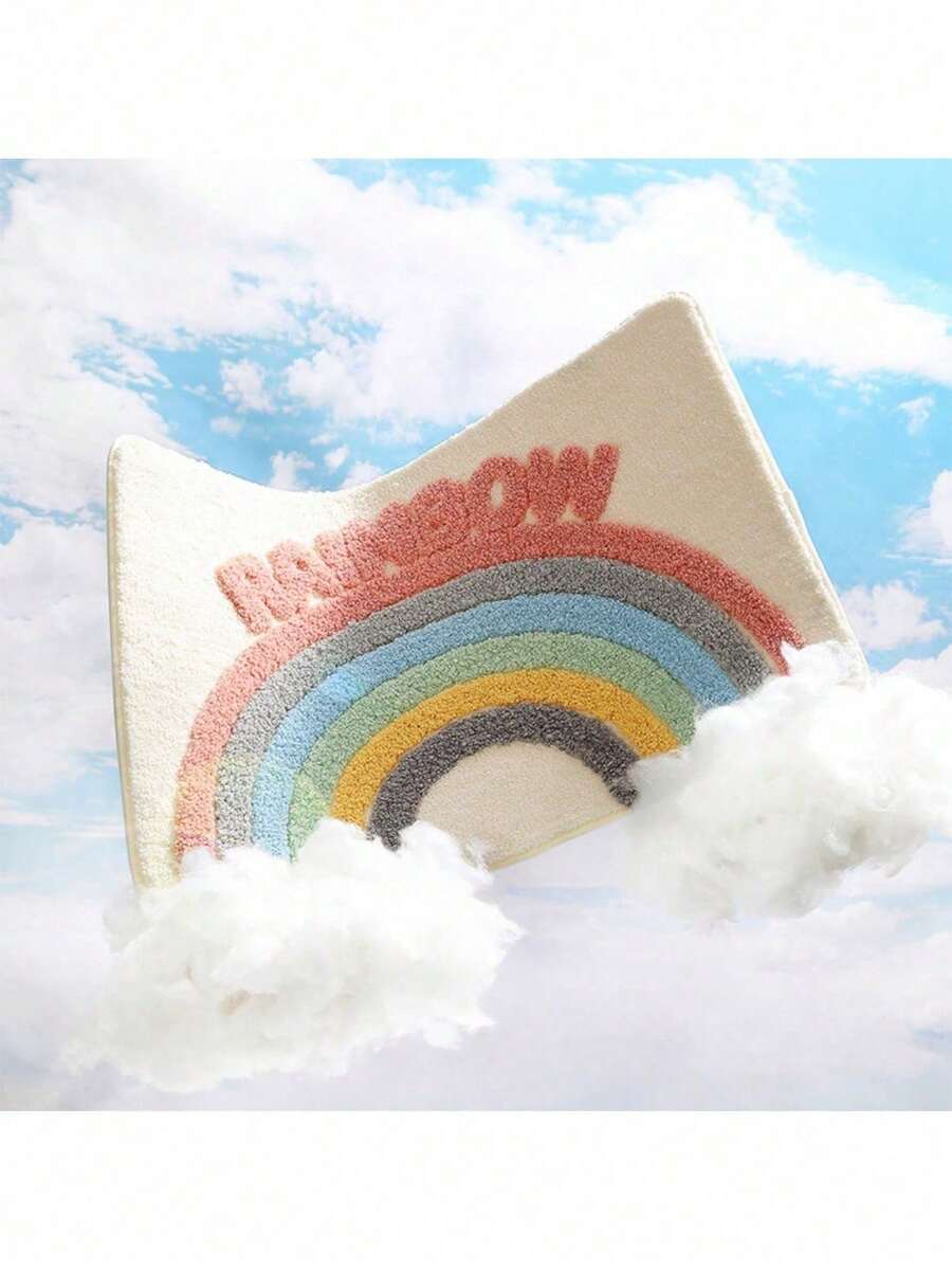 Regenbogen Badezimmerfußmatte mit starker Wasseraufnahme und Veloursbeschichtung, rutschfeste Matte am Badezimmereingang, schnell trocknende Fußmatte, rutschfest, schnell trocknend, feuchtigkeitsabsorbierend, sehr geeignet für Heimdekoration und Geschenke