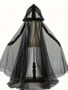 1pc White Black Bride Shawl Witch Vampire Cosplay Yarn Cloak Halloween Double Cloak Game Horror Party Costume Props Carnival Costume