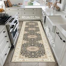 复古美式豪华走廊地毯，柔软舒适，适用于厨房/走廊/露台/楼梯入口，易于清洁