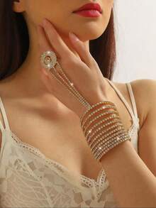 Gold Color Belly Dance Crystal Bracelet For Women 1Piece