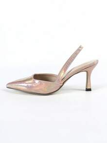 Fashionable New Style Women's Shoes With Rear Strap, Minimalist Elegant Ladies' Pointed Toe Pumps - Pink - View 6