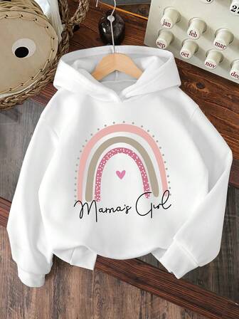 Young Girls Cartoon Pattern Warm Hoodie Sweatshirt