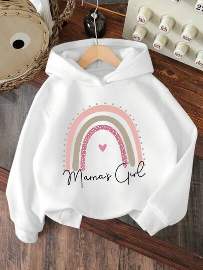 Young Girls Cartoon Pattern Warm Hoodie Sweatshirt
