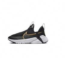 Zapatillas de running Nike Flex Plus 2 para mujer, con absorción de impactos, durables, de fácil puesta y quitado, cordones elásticos, suaves y cómodas, con detalles de color dorado de moda, versátiles para ir al trabajo, uso casual y deportivo - Negro - Ver 2