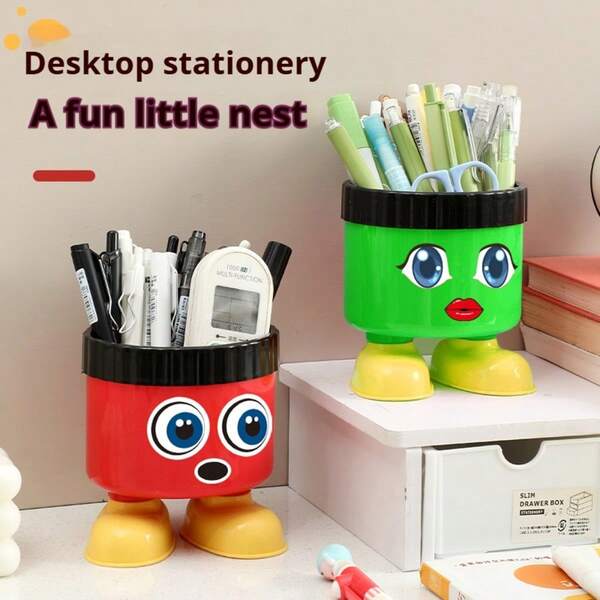 1 pieza Soporte original, de moda, lindo y divertido para bolígrafos, caja de almacenamiento de oficina, hecho de material plástico con un diseño elegante. Diseñado con un estilo de moda, adecuado para decoraciones de fiestas, regalos de fiesta, regalos de cumpleaños y decoración del hogar.