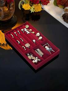 1 Pieza Soporte de exhibición de pulseras de terciopelo, Soporte de exhibición de relojes, Estante de almacenamiento de joyas para collares, pulseras y colgantes, Organizador de escritorio de moda, Regalo ideal para el Día de San Valentín