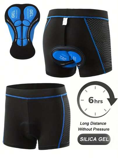 Men's Cycling Shorts With 3D Silicone Padded, Shock-Absorbing, Stretchable Quick-Dry Material, Comfortable For Road And Mountain Biking