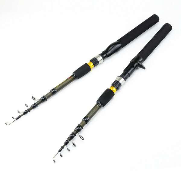 Lerutwis 0.9-2.1m High Carbon Telescopic Fishing Rods Ice Rod Portable Travel Spinning Casting Pole Lure Fish Tackle Multi Usage Sea Rods