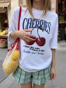 ¡Nueva camiseta Camiseta estampada de manga corta, cómoda y versátil. Puede usarse sola o como prenda interior. Con diseño de cuello redondo holgado, perfecta para la oficina, la escuela, salidas de fin de semana o viajes. Fácil de combinar en el día a día, ofrece una sensación fresca y ligera. Diseño unisex, ideal también para llevar en pareja. - Blanco - Ver 3