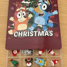 1 set Caja de regalo de Bluey con calendario de adviento de 24 días, figura de juguete de anime, regalo familiar. Adorno de escritorio de Bingo, caja ciega. Regalo perfecto para familia y amigos, Día de San Valentín, Año Nuevo, regalo de Pascua