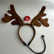 Băng đô Giáng sinh hình gạc nai cho thú cưng Mũ Giáng sinh cho chó và mèo có gạc nai và chuông Đồ đội đầu cho thú cưng Băng đô Giáng sinh cho chó & Phụ kiện tóc Phụ kiện cho mèo Phụ kiện cho thú cưng - màu nâu - Xem 9