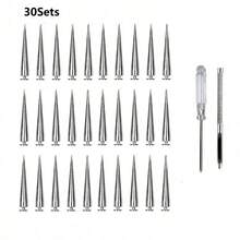 Pack Of 10/30/50 Cone Spikes Screwback Studs For Punk Clothing And DIY Crafts