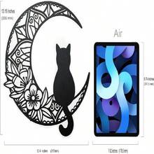 1 件铁艺月亮和黑猫金属剪影墙饰 - 黑色 - 查看 14
