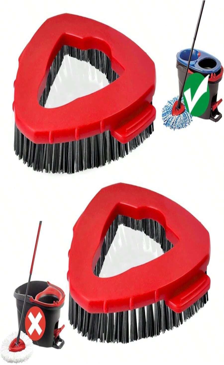 Scrub Brush, 2 Pcs Spin Mop Scrub Brush Head Compatible For O Cedar EasyWring 1-Tank System, Hard Bristle Cleaning Brush For Bathroom, Kitchen, Tub And Tile - ColorF - 查看 1