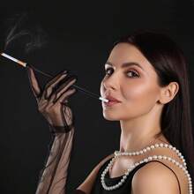 1 Retractable Smoking Pipe + 1 Fake Cigarette, Halloween Retractable Smoking Pipe Fake Cigarette Prank Toy, COSPLAY, Party Props, Halloween Ball