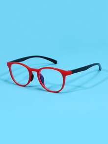 1 Pair Kids Oval Frame Fashion Non-Prescription Glasses, Suitable For Boys And Girls Daily Decoration, Back To School, Holiday, Travel, Halloween Party, Photography Props