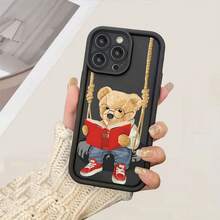 Estuche de teléfono con patrón de oso balanceante, ahuecado y reforzado, anticaída y texturizado, resistente a los golpes.Compatible con Iphone11/12/13/14/15/16Pro/16Plus/16Promax/7Plus/8Plus/X/Xs Max/Xr/11Pro/12Pro/13Pro/14Pro/12Mini/13Mini/11Promax/12Promax/13Promax/14Promax/14Plus/6/6S/6Plus/7/8.Adecuado para niños y niñas, regalo para aniversario o vacaciones. - Color 1 - Ver 7