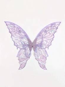 1 件节日仙女翅膀，狂欢节派对表演道具，闪光蝴蝶翅膀婚礼服装天使翅膀女士狂欢节装扮配饰，热金色耀眼蝴蝶翅膀仙女翅膀，生日礼物万圣节服装 - 彩色 - 查看 14