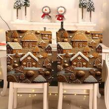 1 buc/4 buc/6 buc/10 buc Husă de scaun scurtă din pluș cu imprimeu de omuleț de turtă dulce, brad de turtă dulce, husă detașabilă pentru scaun din material pluș scurt, husă de protecție pentru spătar, potrivită pentru toate anotimpurile, husă de scaun pentru decor de sărbători pentru sufragerie, sufragerie, scaune de casă, cu protecție pentru spate, aplicabilă în restaurante, birouri, sufragerii, hoteluri și decor interior