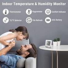 ThermoPro TP49 - Termómetro digital para interiores con monitor de temperatura y humedad, mini termómetro higrómetro - 1 - Ver 5
