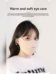 Wiatroszczelna i pyłoszczelna maska 3D Stereo, oddychająca, ciepła maska na twarz o wysokiej estetyce dla kobiet, jesień/zima