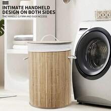 Cesta de lavandería de bambú, cesta de lavandería plegable de gran capacidad con asa, cesta de lavandería rectangular/redonda, ahorra espacio en dormitorios, baños, salas de lavandería, etc., un imprescindible para el hogar. Cesta de lavandería, cesta de lavandería, cesta de almacenamiento de baño, cesta, cesta de almacenamiento, cesta de lavandería plegable, cesta de almacenamiento.