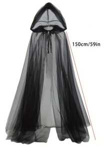 1pc White Black Bride Shawl Witch Vampire Cosplay Yarn Cloak Halloween Double Cloak Game Horror Party Costume Props Carnival Costume
