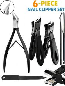 Thick Nail Clipper Set For Seniors - 5-Piece Set With Wide Jaw Large Toenail Clippers, Suitable For Thick Ingrown Nails, Professional Sharp Heavy-Duty Nail Clippers, Ideal For Men And Seniors