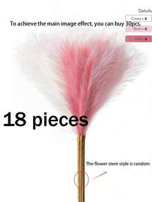 9/18件装人造藤条草，逼真芦苇花，蓬松茎秆，适用于婚礼、花束装饰、家居装饰（粉色+白色+米色）、情人节、生日礼物、毕业典礼、秋季装饰、秋季主题人造植物 - 彩色 - 查看 14