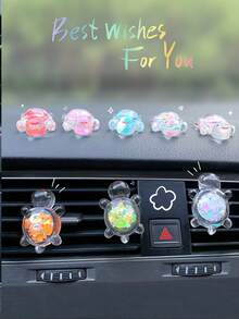 Cute Turtle Car Air Vent Fragrance Holder, Creative Car Interior Decor - Laser Turtle Air Outlet - View 12