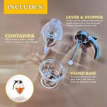 1 Pc Honey Extrusion Bottle Canister - Diamond-Style Honey Container - Condiment Bottle - Pressed Syrup Bottle - Transparent Can With Stand - Oil Pot - Soy Sauce Bottle - Vinegar Pot - Multicolor - View 4