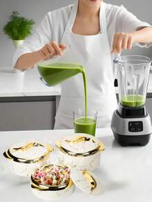 3pcs Insulated Lunch Box Set, Gold Flask With Lid, Stainless Steel Hot & Cold Food Container, Suitable For Office Lunch, Buffet, Hot Pot, Picnic & Camping, All Season