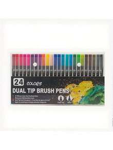 Dual-Headed Marker Pens, Watercolor Pens, Art Specialty Outline Pens Set, Sketching, Coloring, Christmas/Halloween/Easter Gift,Markers,Colouring Pens,Markers For Coloring,Back To School